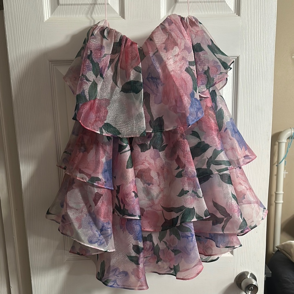 ASOS Floral Ruffle Mini Dress